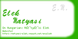 elek matyasi business card